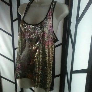 Xhilaration Women's Sequin Tank Top High/Low